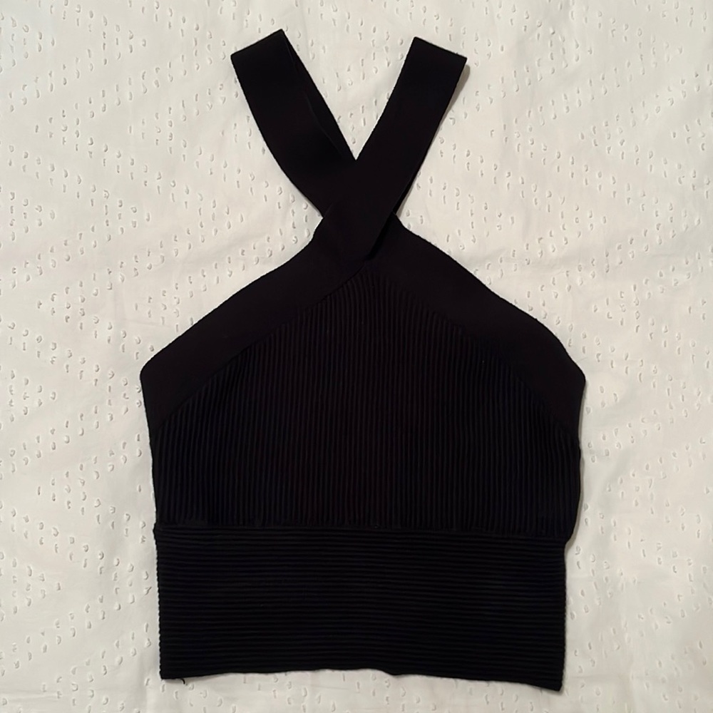 Abercrombie Ottoman Black Twist Rib Tank, Size Small